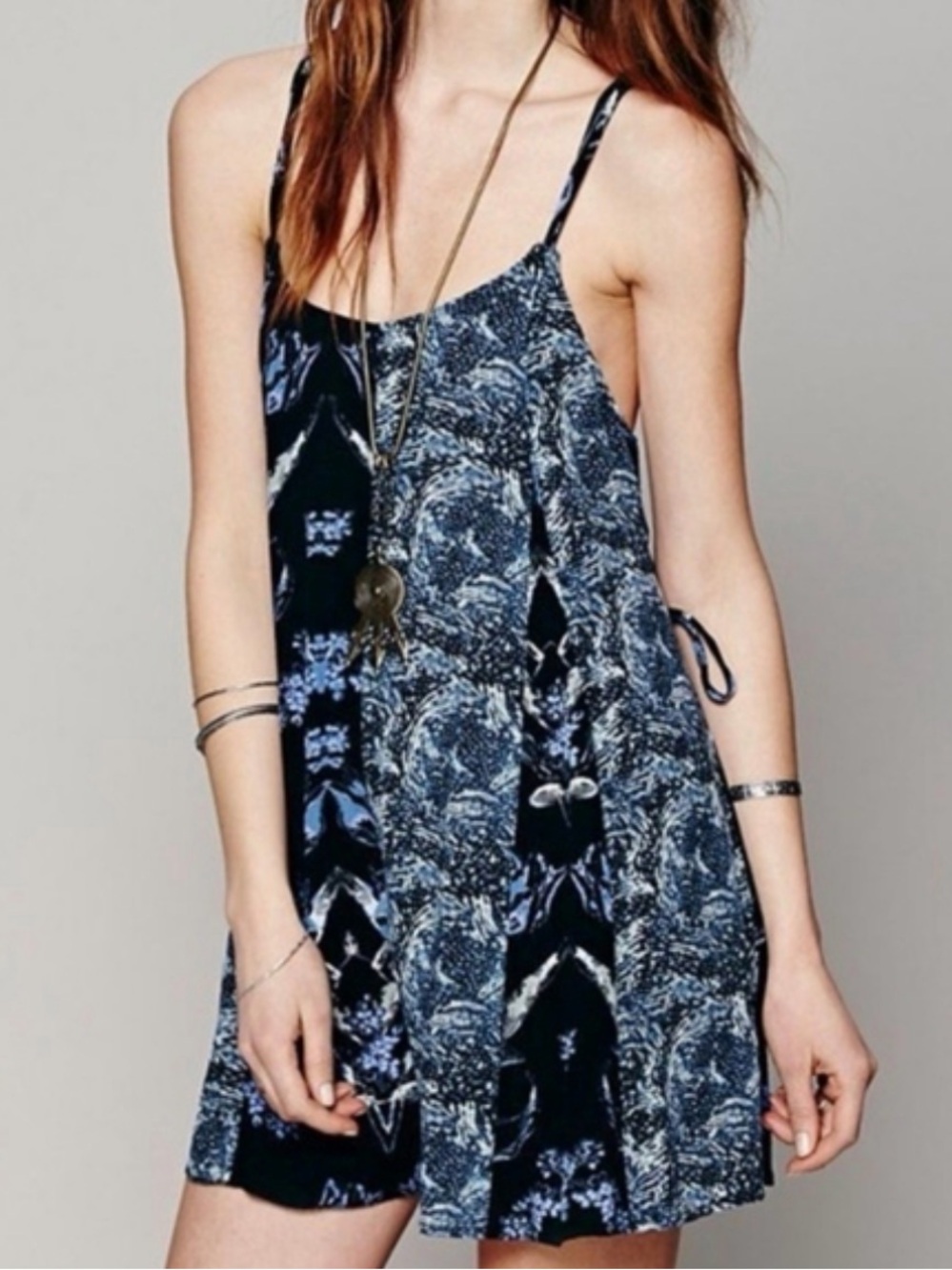 Free People Printed Split Pattern Cami Romper